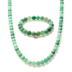 Australian Jade Chrysoprase Beaded Duo