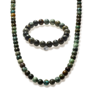 African turquoise beaded bracelet duo by Otter Spirit