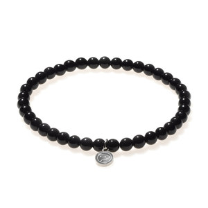 Black tourmaline beaded bracelet, mini size, by Otter Spirit