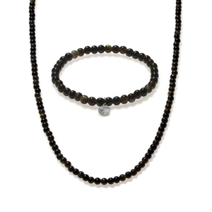 Golden Obsidian Beaded Duo Mini