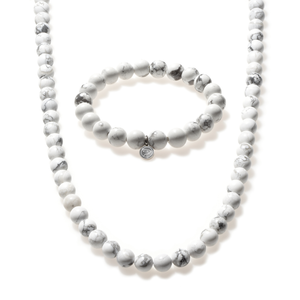 White howlite beaded bracelet duo by Otter Spirit