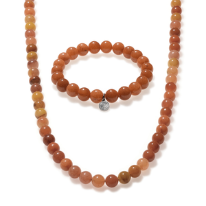 Orange Aventurine Beaded Duo