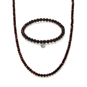 Red Tiger Eye Beaded Duo Mini