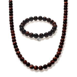 Red Tiger Eye Beaded Duo