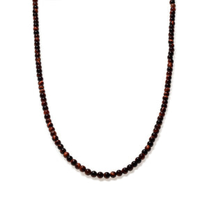 Red Tiger Eye Beaded Necklace Mini