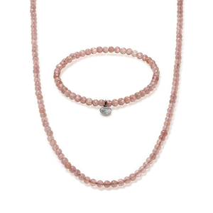 Strawberry Quartz Beaded Duo Mini