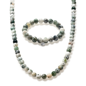 Tree Agate Beaded Duo