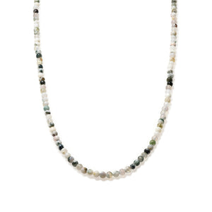 Tree Agate Beaded Necklace Mini