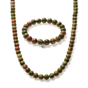 Unakite Beaded Duo