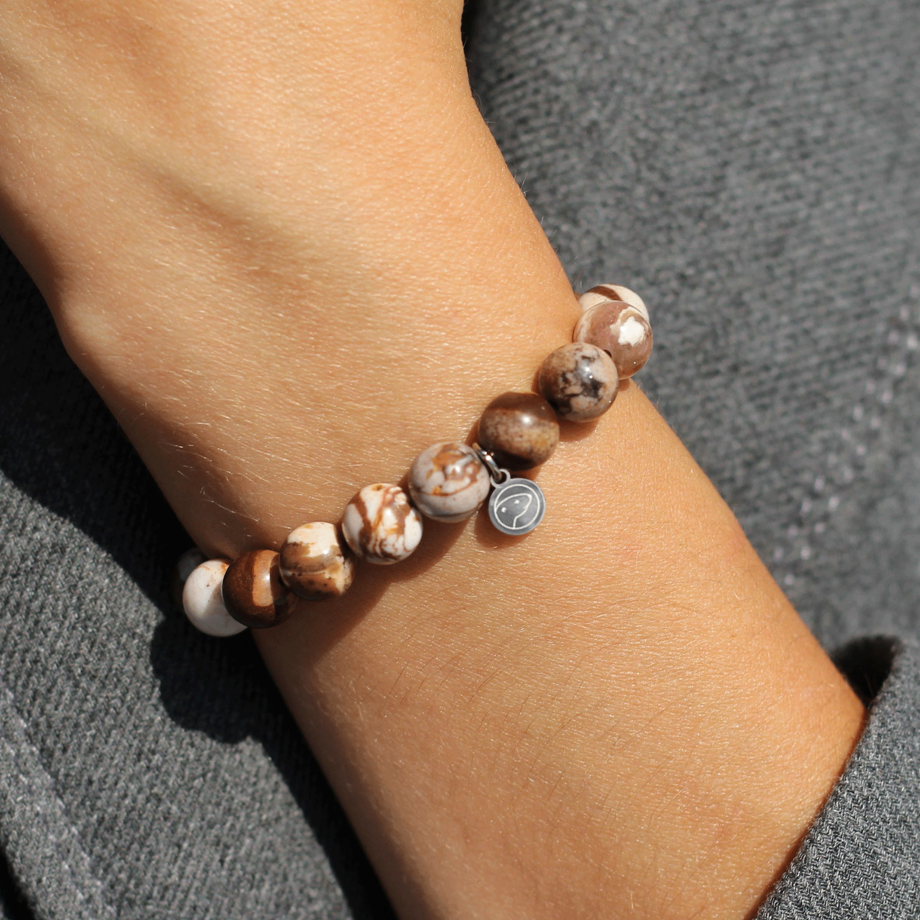 Zebra Jasper Beaded Bracelet (Grade AA) | Crystal Jewelry for Protection & Balance | 8mm Natural Gemstone | Spiritual Gift for Her