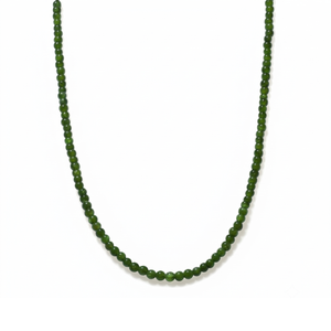 Green jade beaded necklace, mini length, by Otter Spirit