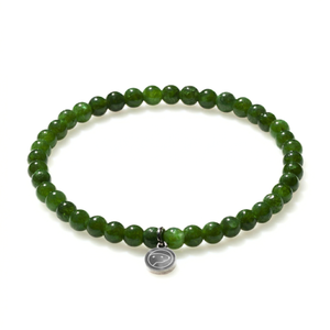 Green jade beaded bracelet, mini size, by Otter Spirit