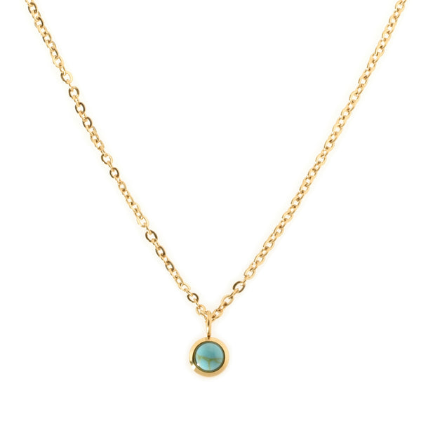 Turquoise Solitaire Gold Necklace