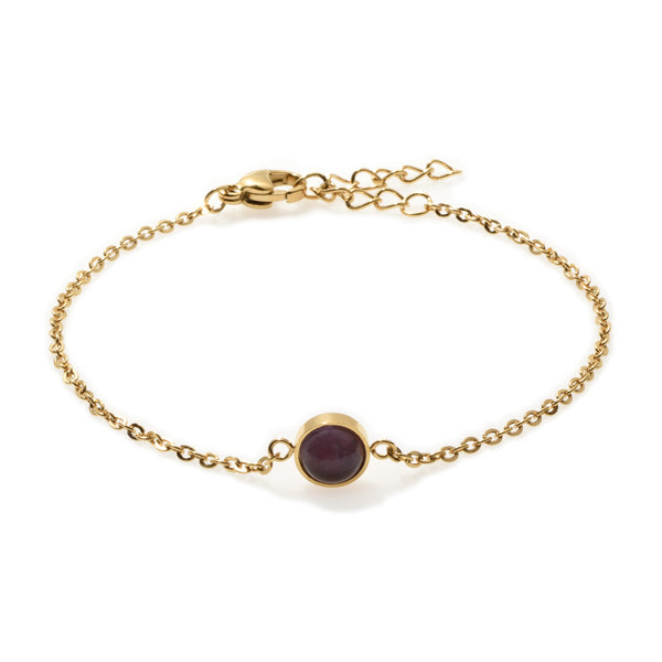 Amethyst Solitaire Gold Bracelet