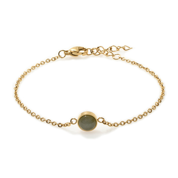 Aventurine Solitaire Gold Bracelet