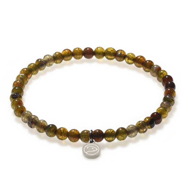 Brown Dragon Pattern Agate Bracelet Mini