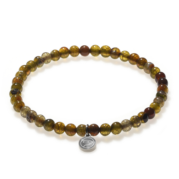 Brown Dragon Pattern Agate Bracelet Mini