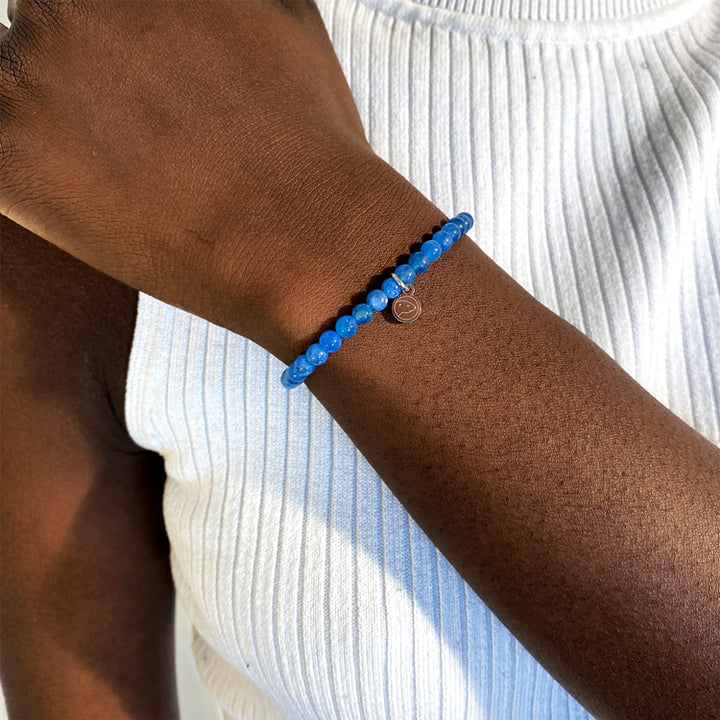 Blue Apatite Bracelet 4mm shoulder