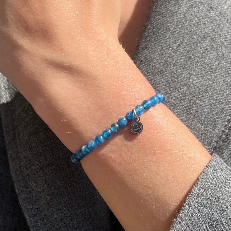 Saashi Blue Apatite Beads Bracelets for Men and Women