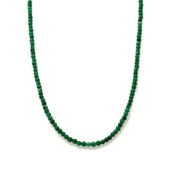 Green Jade Beaded Necklace Mini