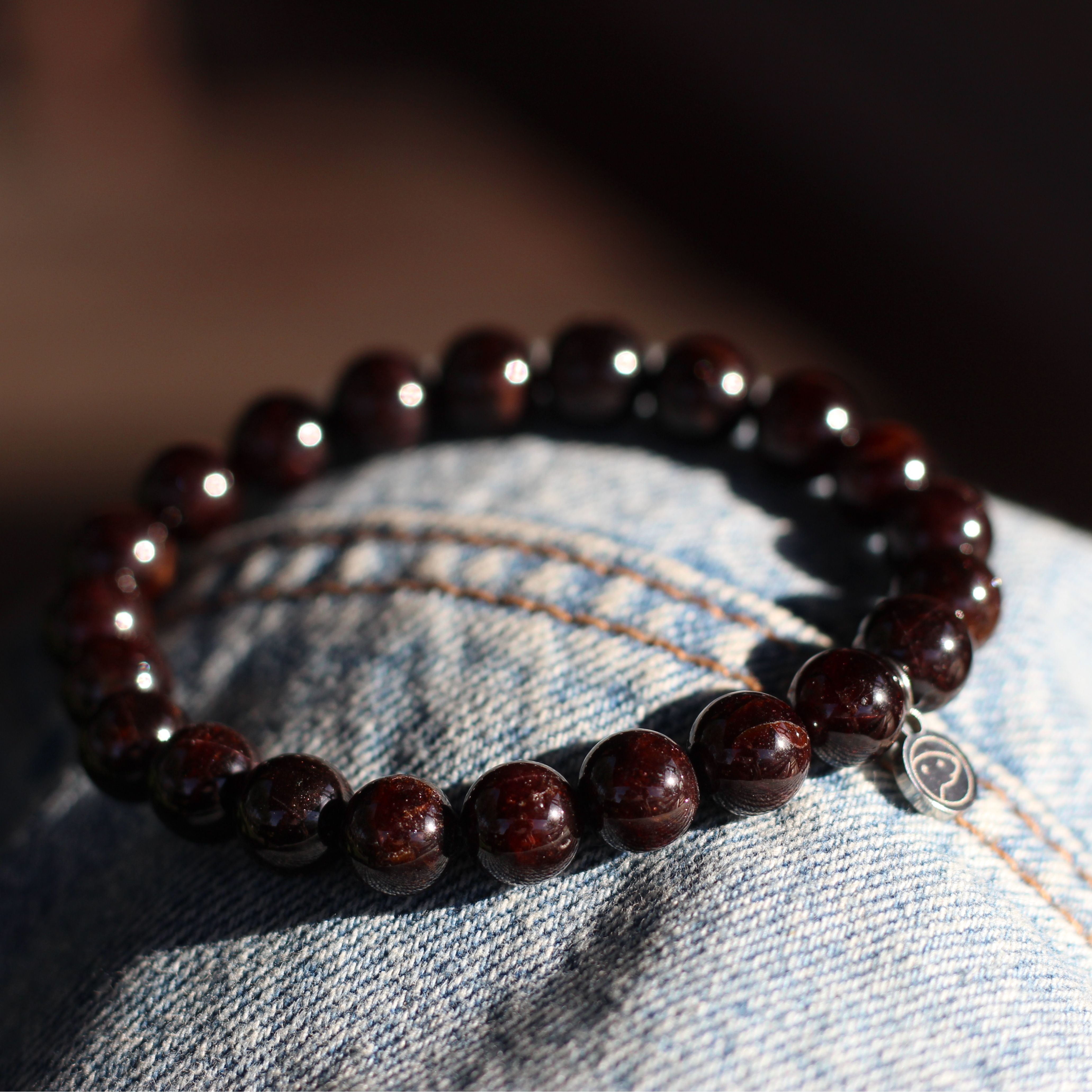 GARNET BRACELET Genuine Stone Round Beads Stretchable Natural Crystals  Healing Crystal Meditation Stone Jewelry Gift - Etsy