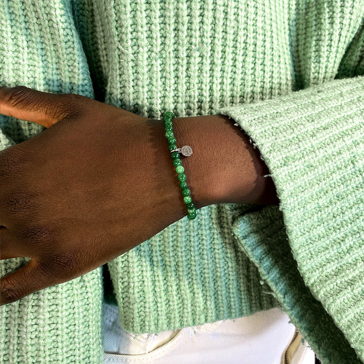 Green Jade Bracelet 4mm elbow