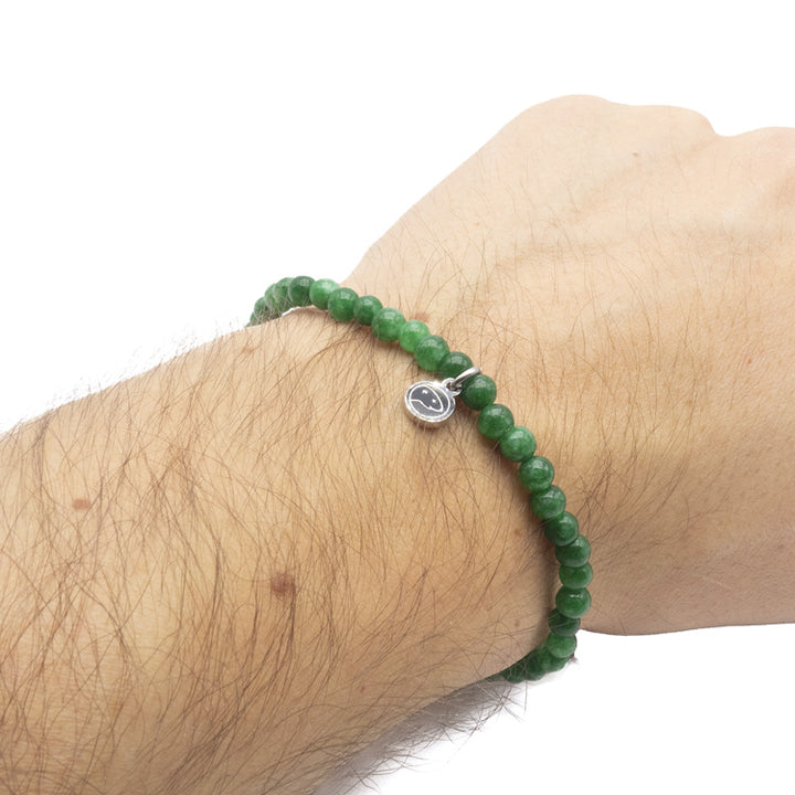 Green Jade Bracelet Men 4mm wrist
