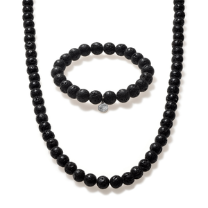 Lava Rock Beaded Duo