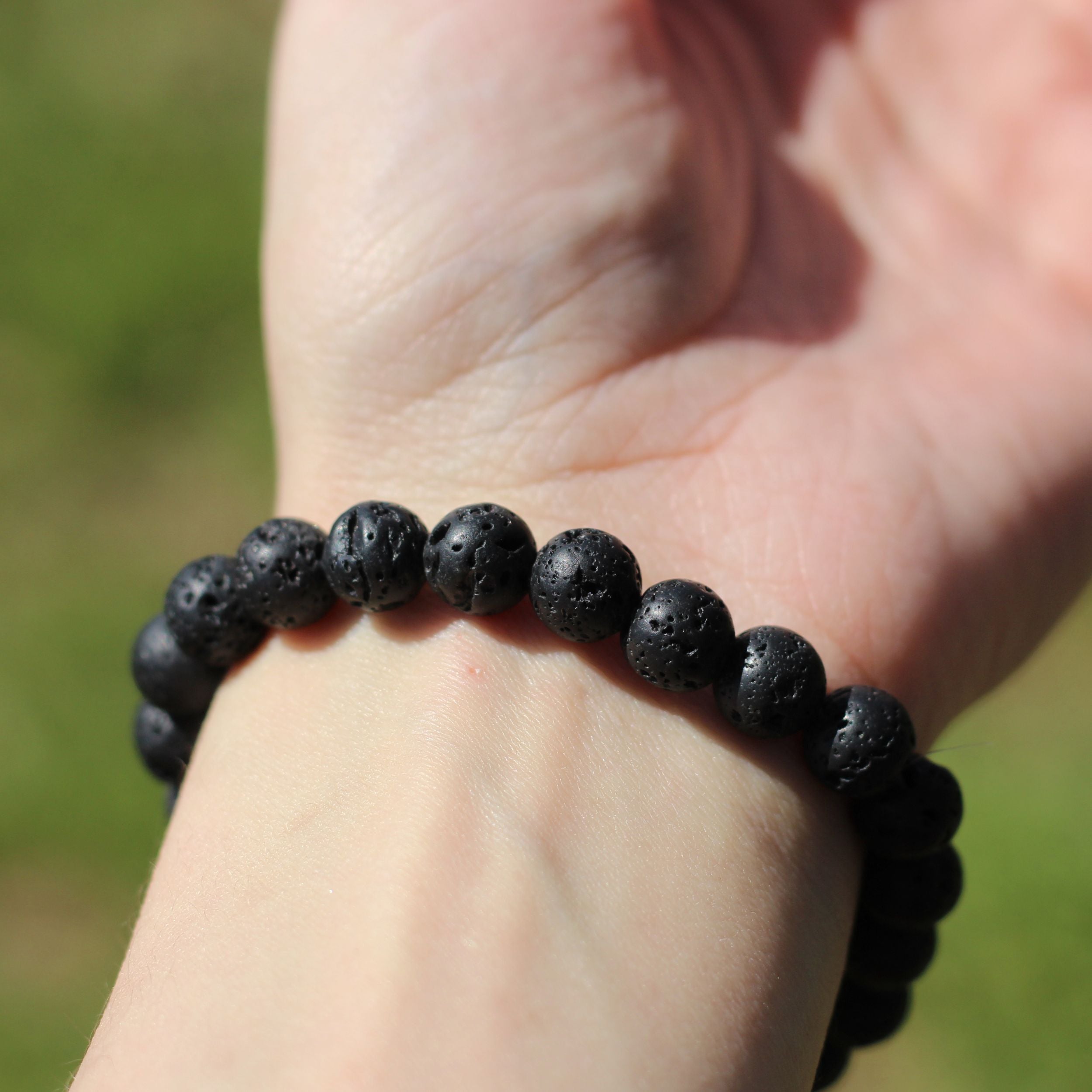 Beaded Rocks Lava Rock Beaded Duo (Grade AAA, 8mm) | Otter Spirit | Natural Gemstones