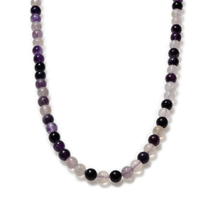 Purple Fluorite Beaded Necklace