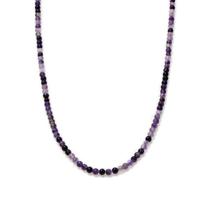 Purple Fluorite Beaded Necklace Mini