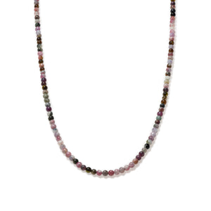 Rainbow Tourmaline Beaded Necklace Mini