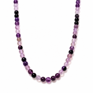 Purple Fluorite Beaded Necklace