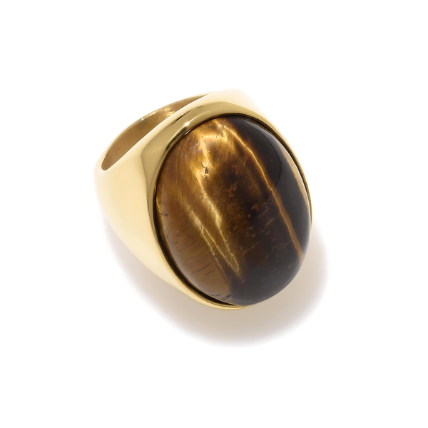 Tiger Eye Oval-Cut Ring