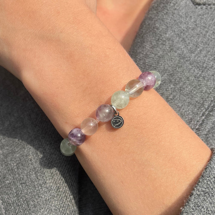 Rainbow Fluorite Bracelet For Energy - Asana Crystals
