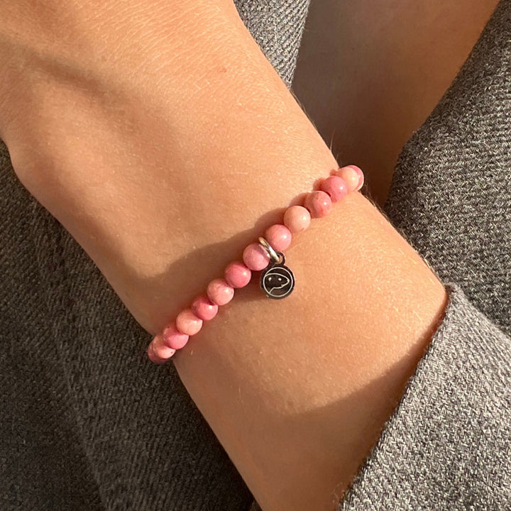 Rhodonite Bracelet 4mm wrist