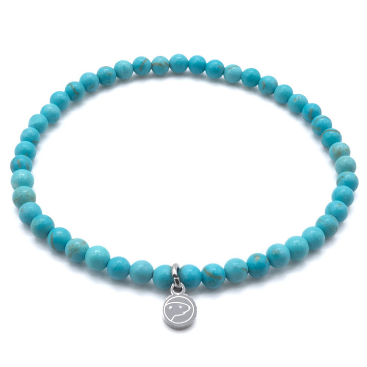 SPIRITUAL Turquoise bead bracelet in stainless steel, 4mm by Taormina  Jewelry