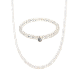 White Agate Beaded Duo Mini