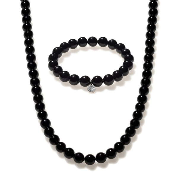 Black Tourmaline Beaded Duo