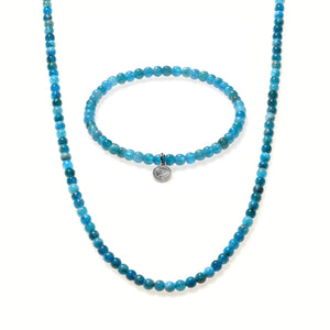 Blue Apatite Beaded Duo Mini