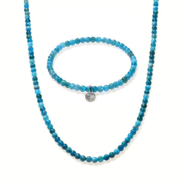 Blue Apatite Beaded Duo Mini