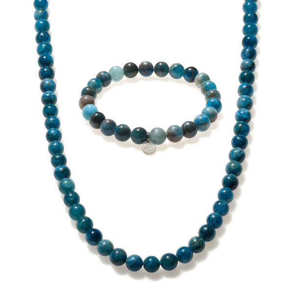 Blue Apatite Beaded Duo