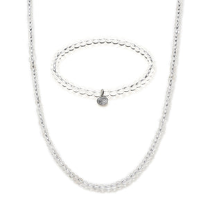 Clear Quartz Beaded Duo Mini