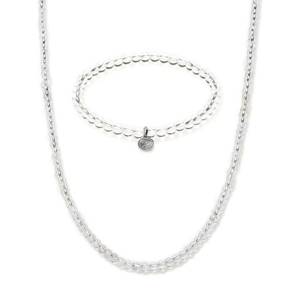 Clear Quartz Beaded Duo Mini