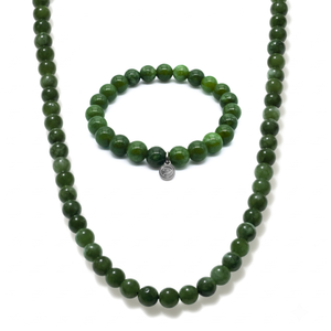Green Jade Beaded Duo