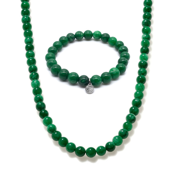 Green Jade Beaded Duo