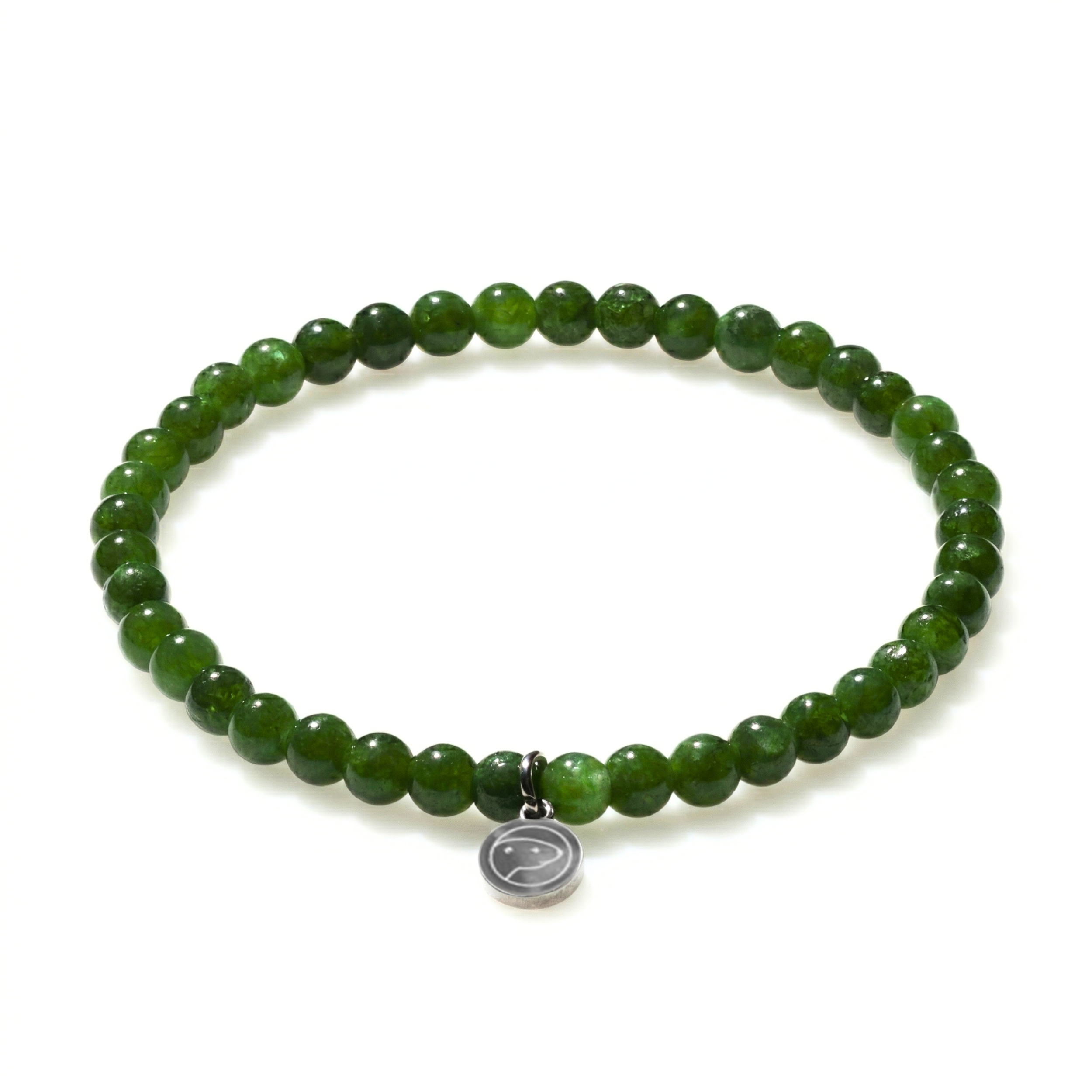 Green jade beaded bracelet, mini size, by Otter Spirit