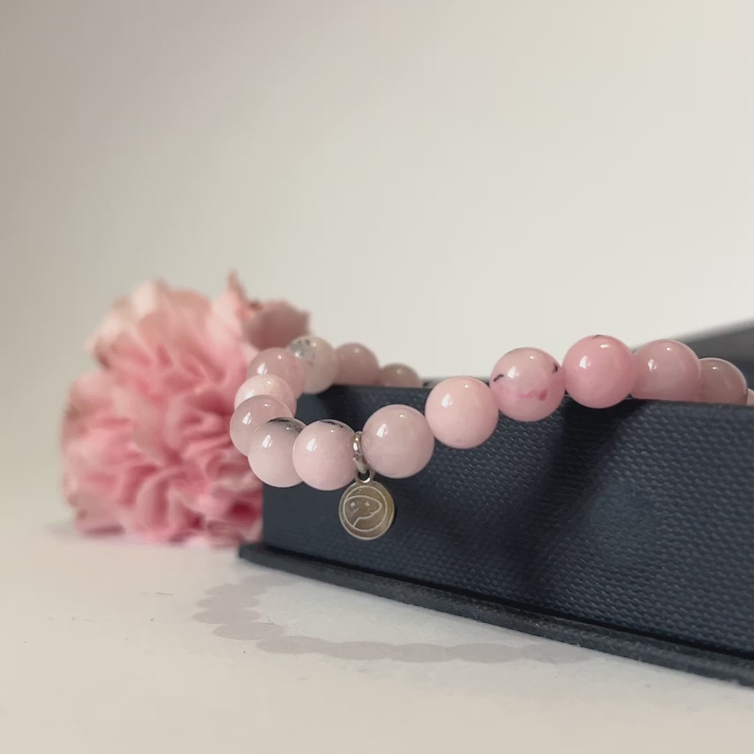 Cherry Blossom Jasper Bracelet (Genuine, 4mm) | Otter Spirit