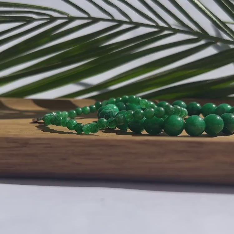 African Green Jade, Black Onyx & Selenite Stretch Bracelet Stack, natu –  GivingEarth Minerals