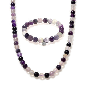 Purple Fluorite Beaded Duo